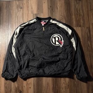 Majestic Men's XL Baseball‎ Pullover Jacket Black R Logo Long Sleeve